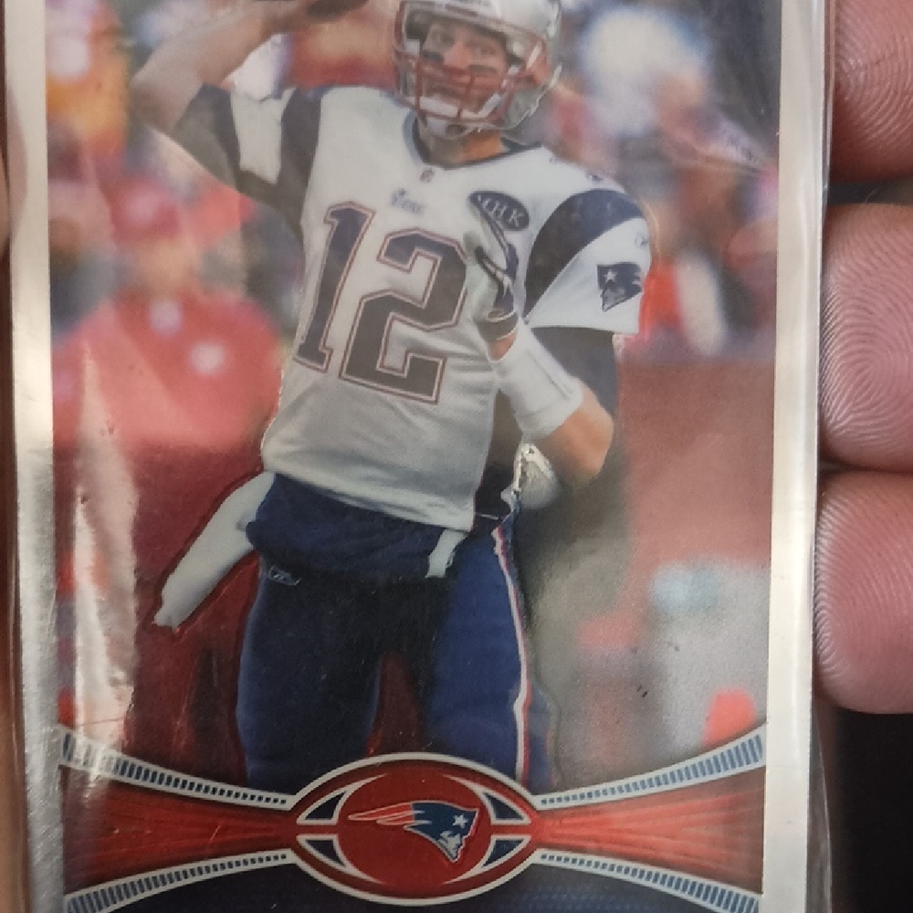 Topps Football Card with Red and Blue Accents